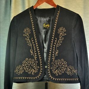 Vintage Scully embroidered suede cropped jacket